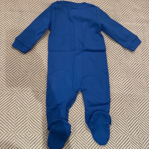 NWT Lamaze Organic Cotton Thermal Footie Blue In Size 9M - Picture 2 of 9